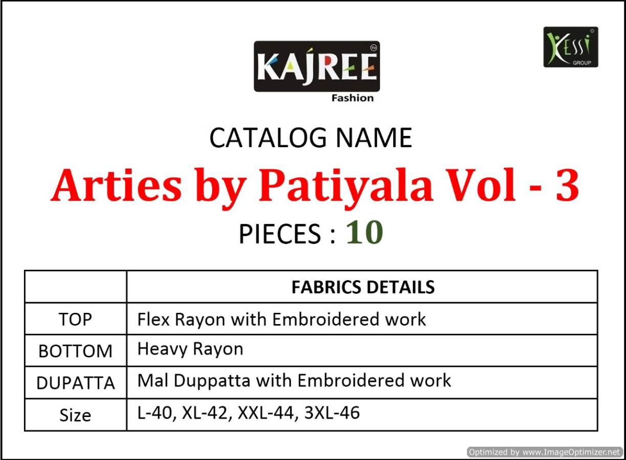 Arties By Patiyala Vol 3 By Kajree Rayon Kurtis With Patiyala Collcetion