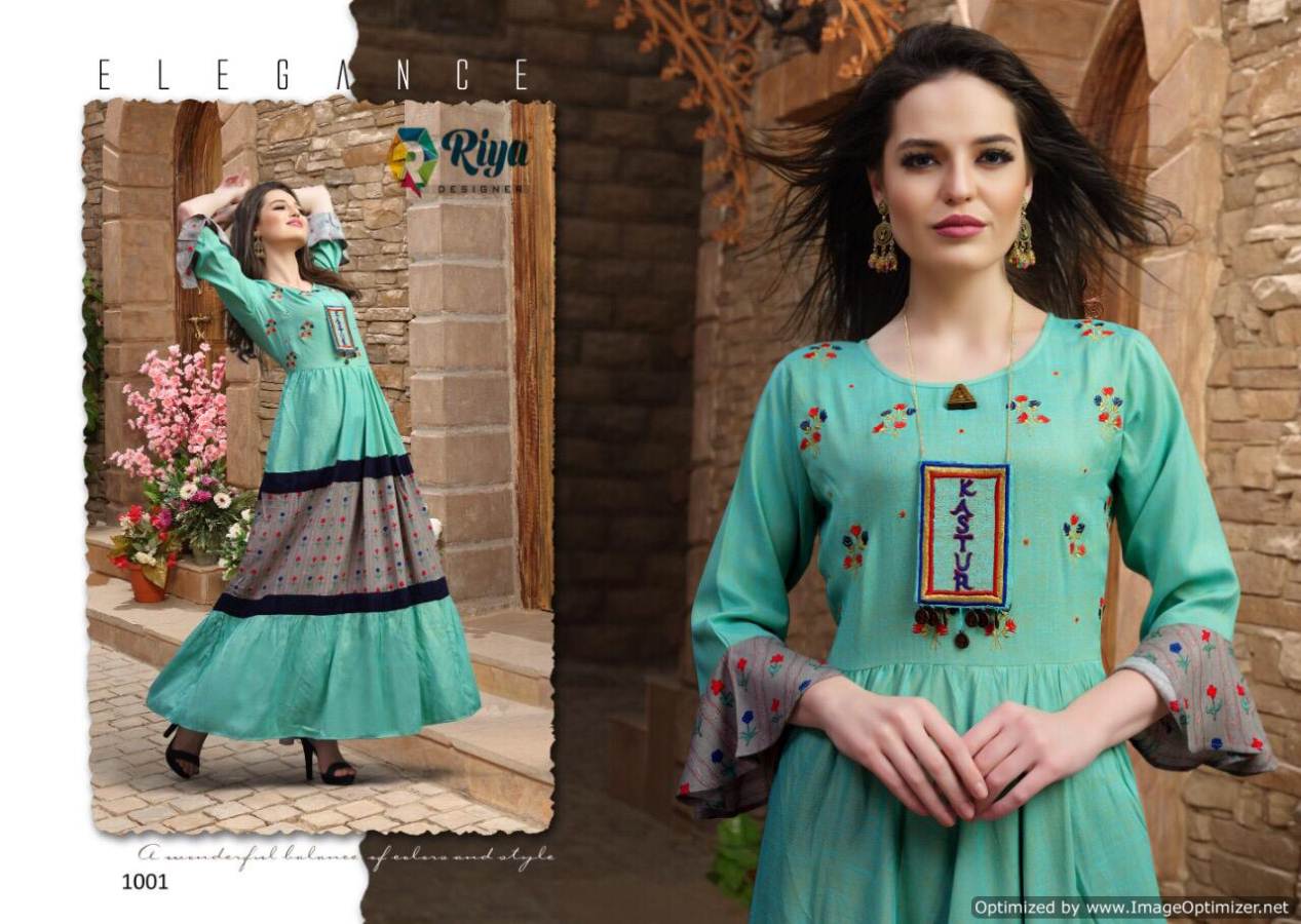 Kastur By Riya Party Wear Gown Types Kurtis Catalogue