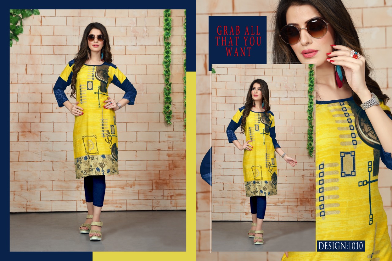 Kissmiss Nx By Watermelon Printed Rayon Kurtis Collection