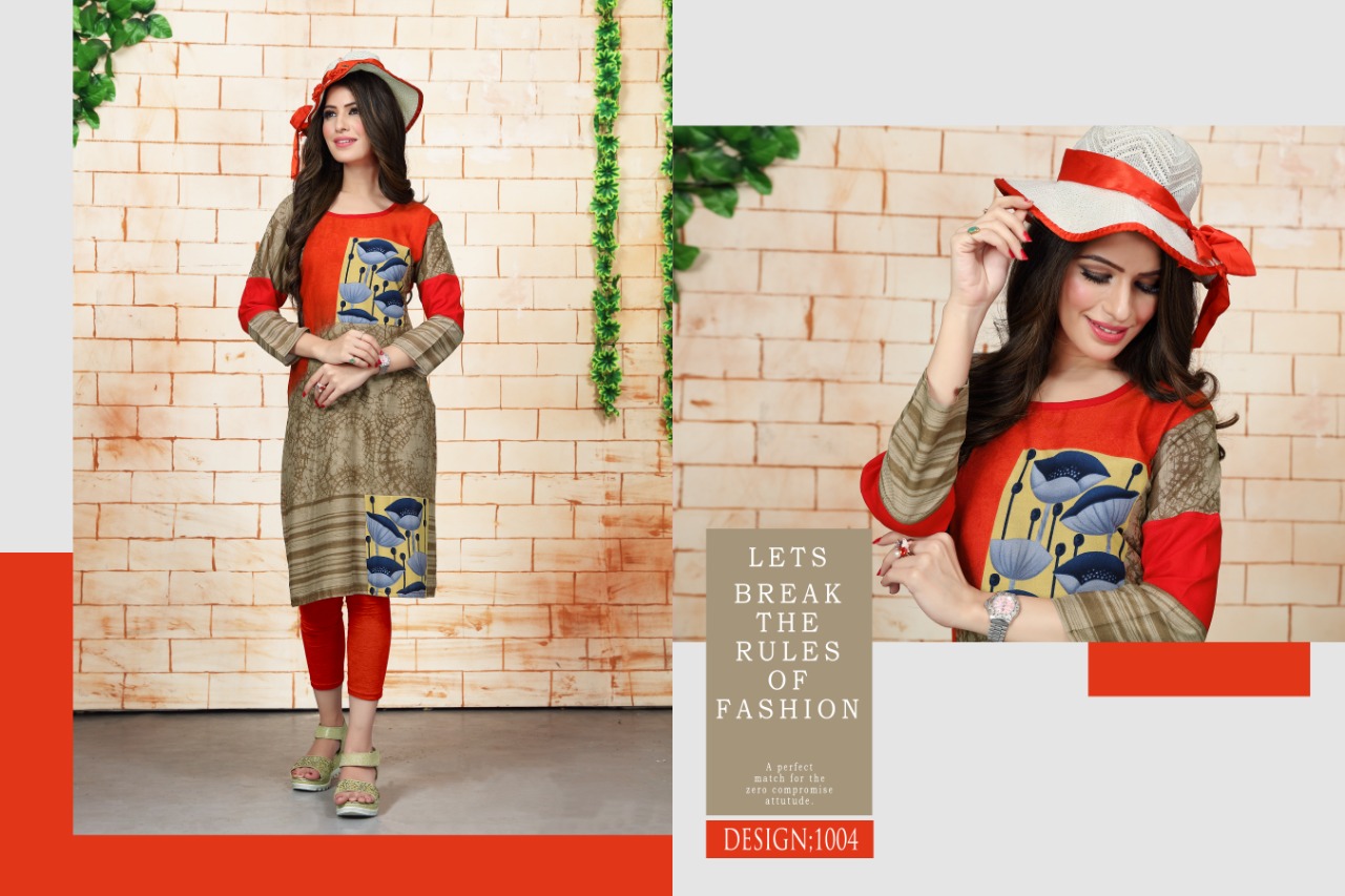 Kissmiss Nx By Watermelon Printed Rayon Kurtis Collection