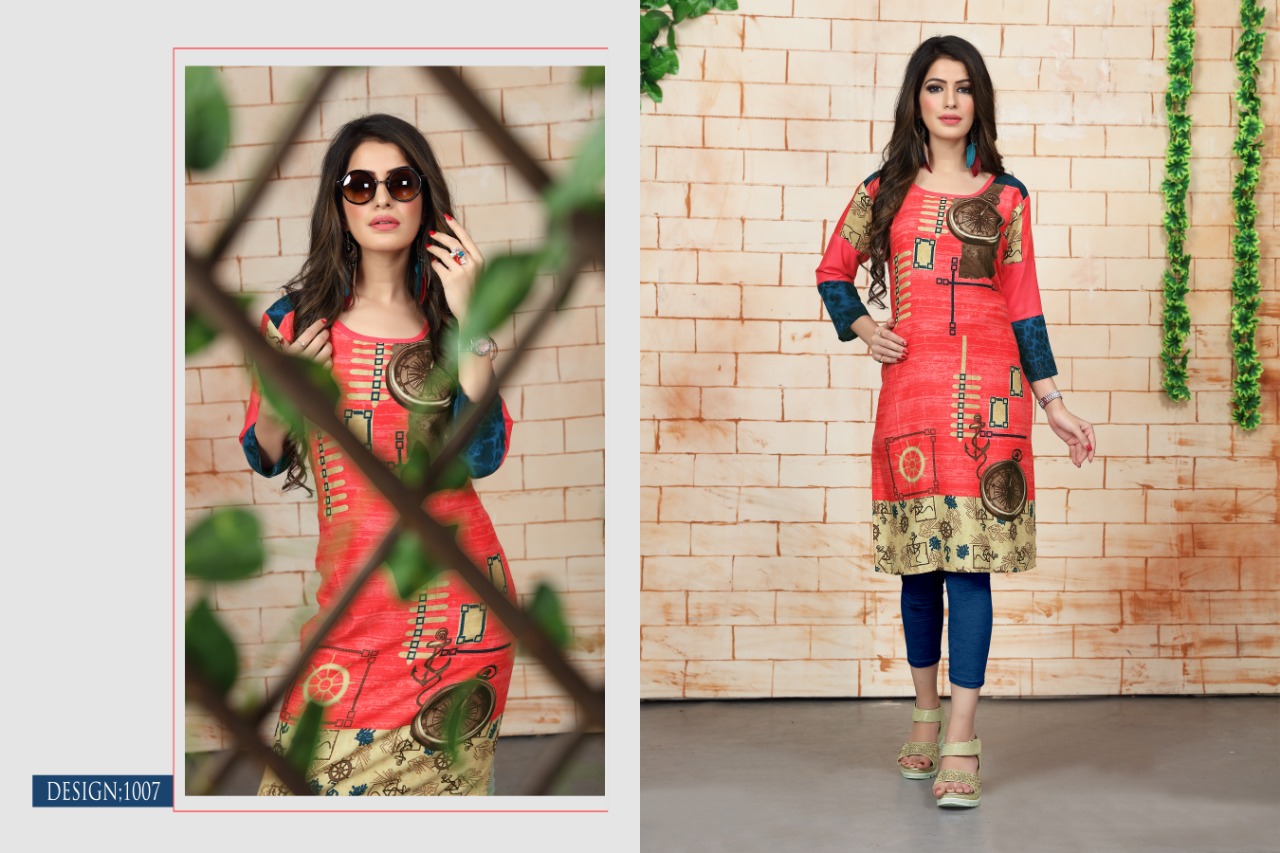 Kissmiss Nx By Watermelon Printed Rayon Kurtis Collection