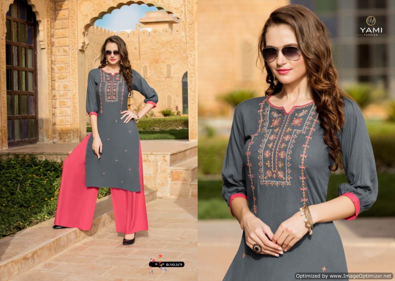 Meraki Vol 4 By Yami Designer Rayon Kurtis With Plazzo Collection