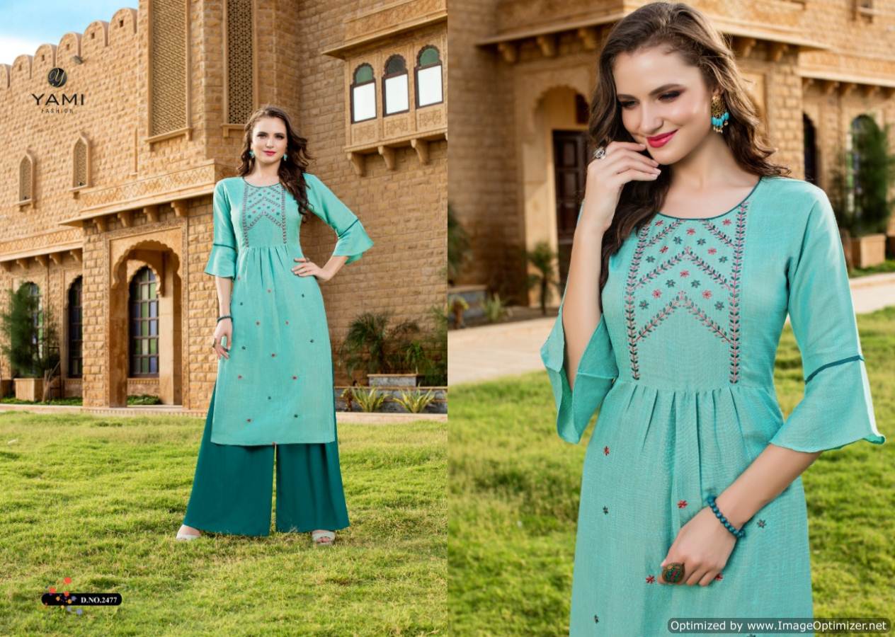 Meraki Vol 4 By Yami Designer Rayon Kurtis With Plazzo Collection