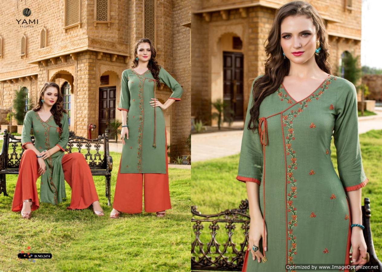 Meraki Vol 4 By Yami Designer Rayon Kurtis With Plazzo Collection