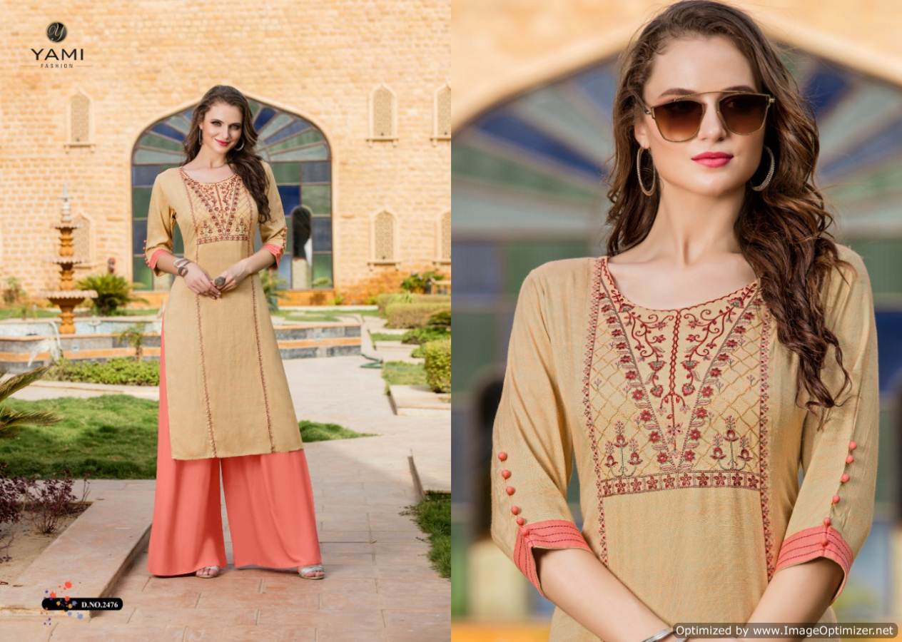 Meraki Vol 4 By Yami Designer Rayon Kurtis With Plazzo Collection