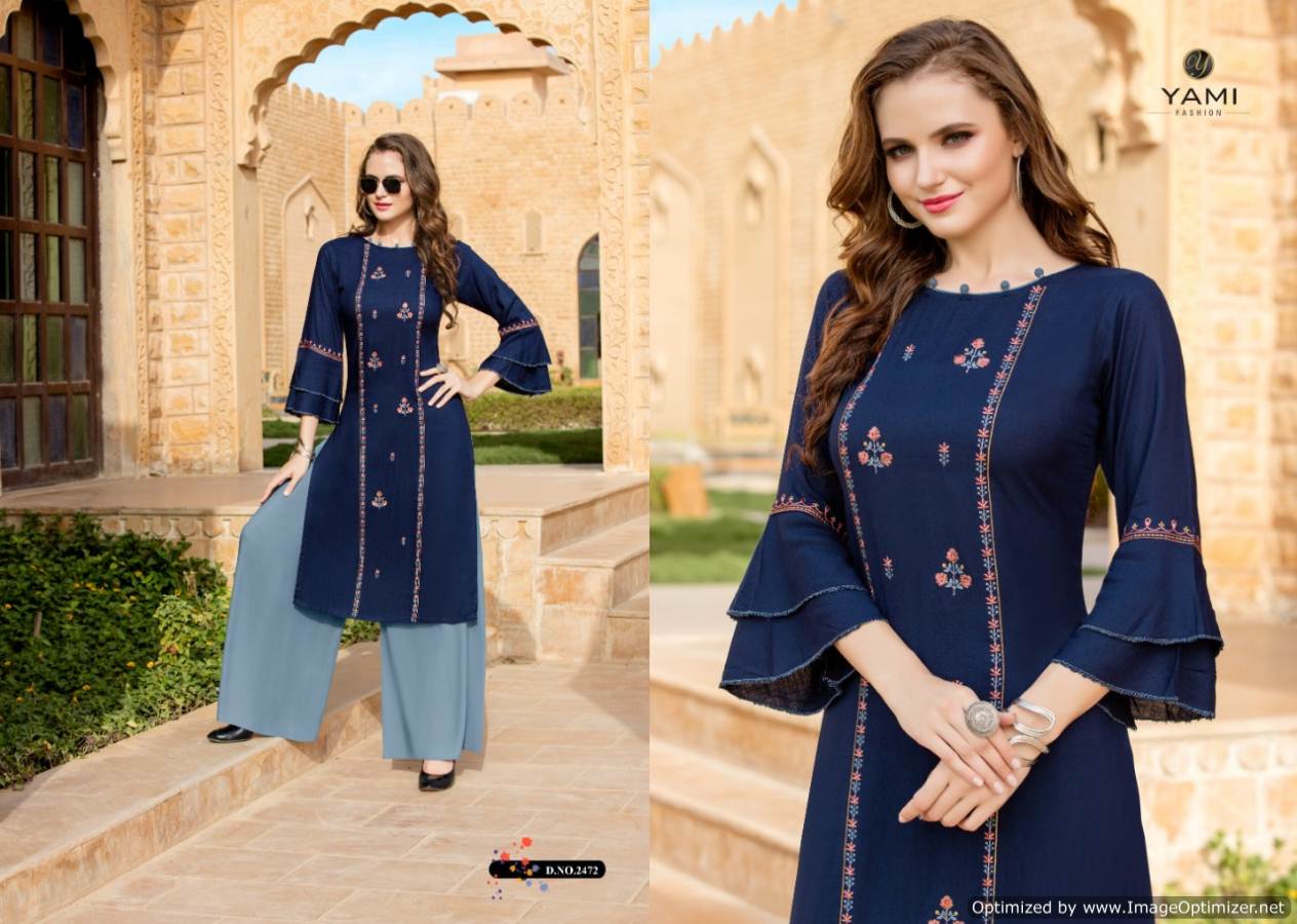 Meraki Vol 4 By Yami Designer Rayon Kurtis With Plazzo Collection