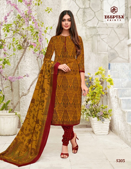 Miss India Vol 52 By Deeptex Pure Cotton Printed Dress Material