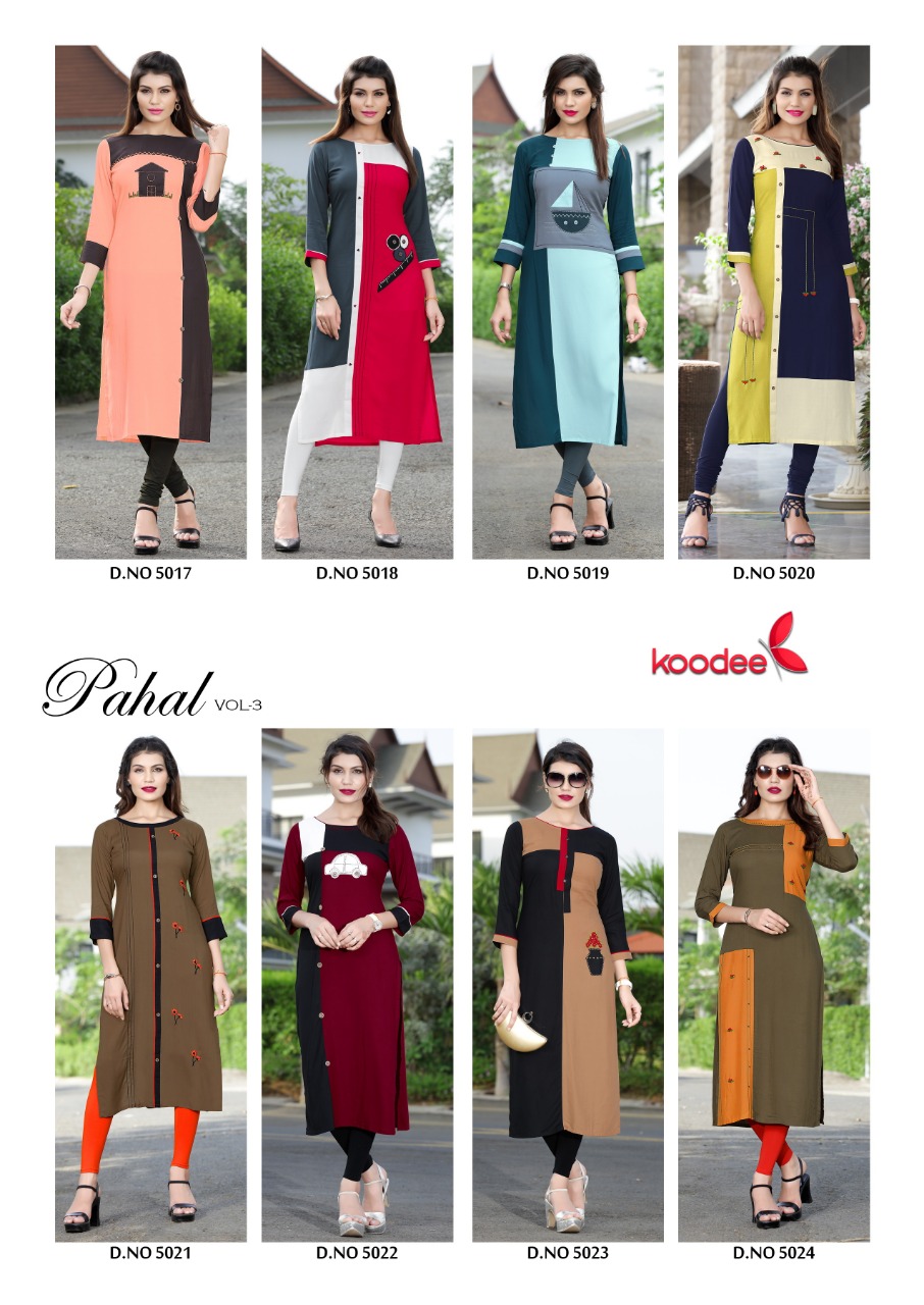 Pahal Vol 3  By Koodee Designer Rayon Kurtis Catalogue