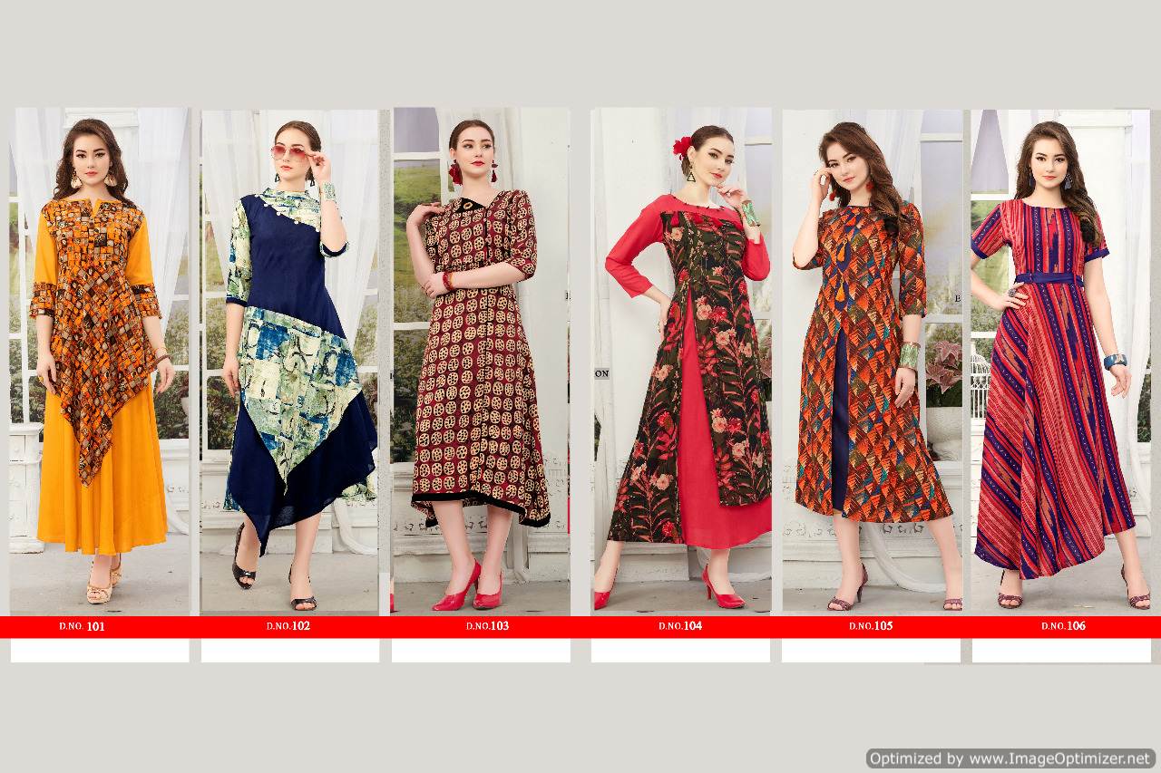 Parisha Vol 1 By Kajri Printed Long Kurti Catalogue