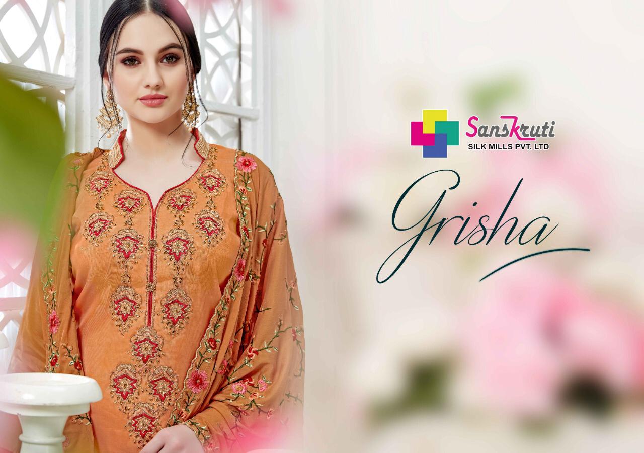 Grisha By Sanskruti Silk Party Wear Dress Material Collection