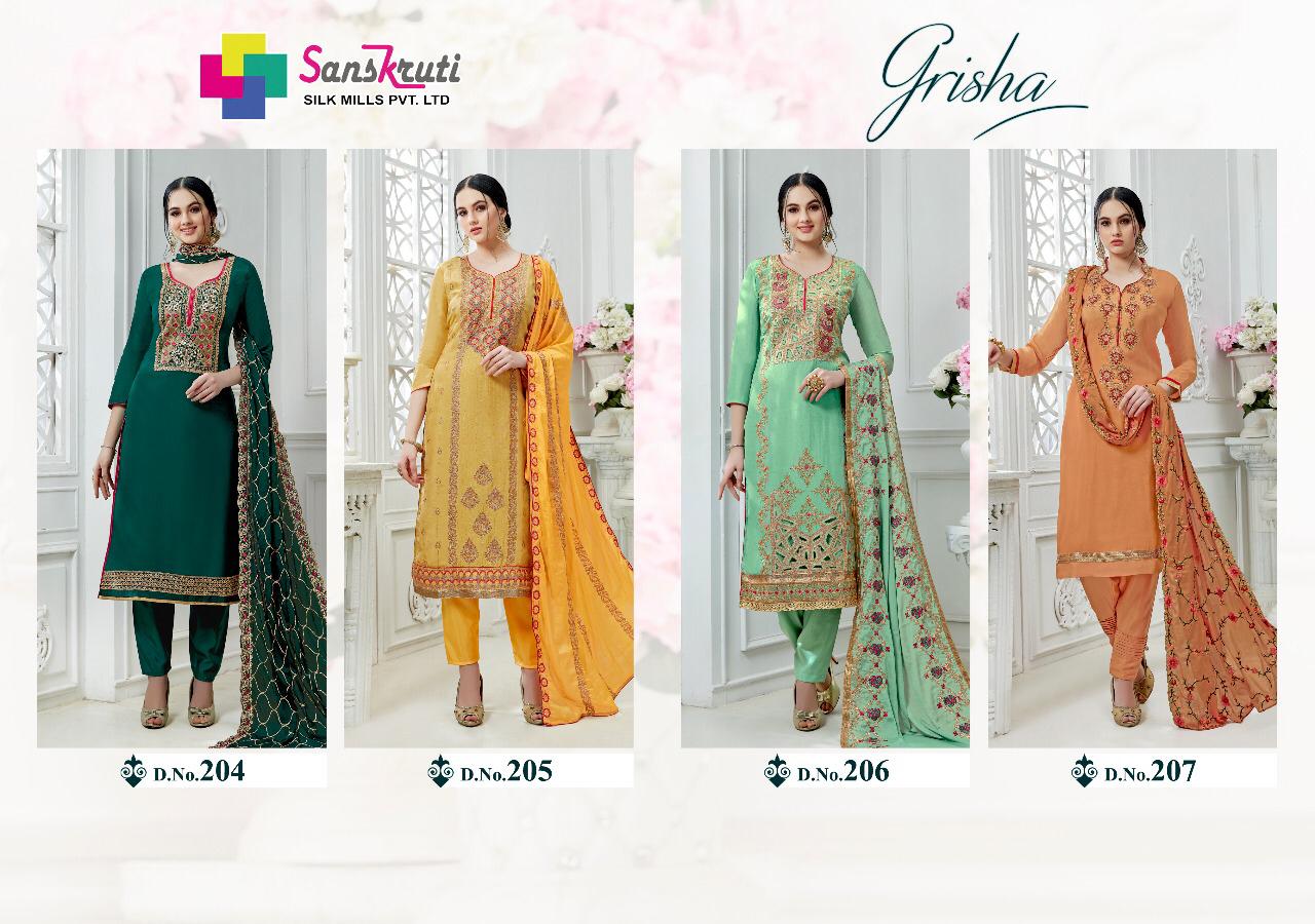 Grisha By Sanskruti Silk Party Wear Dress Material Collection