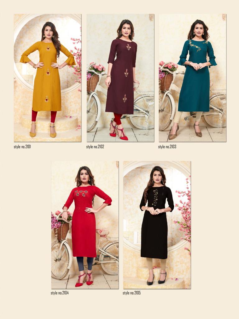 Vrunda Vol 1 Present Meerali Silk Mills Festival Wear Kurtis Catalogue