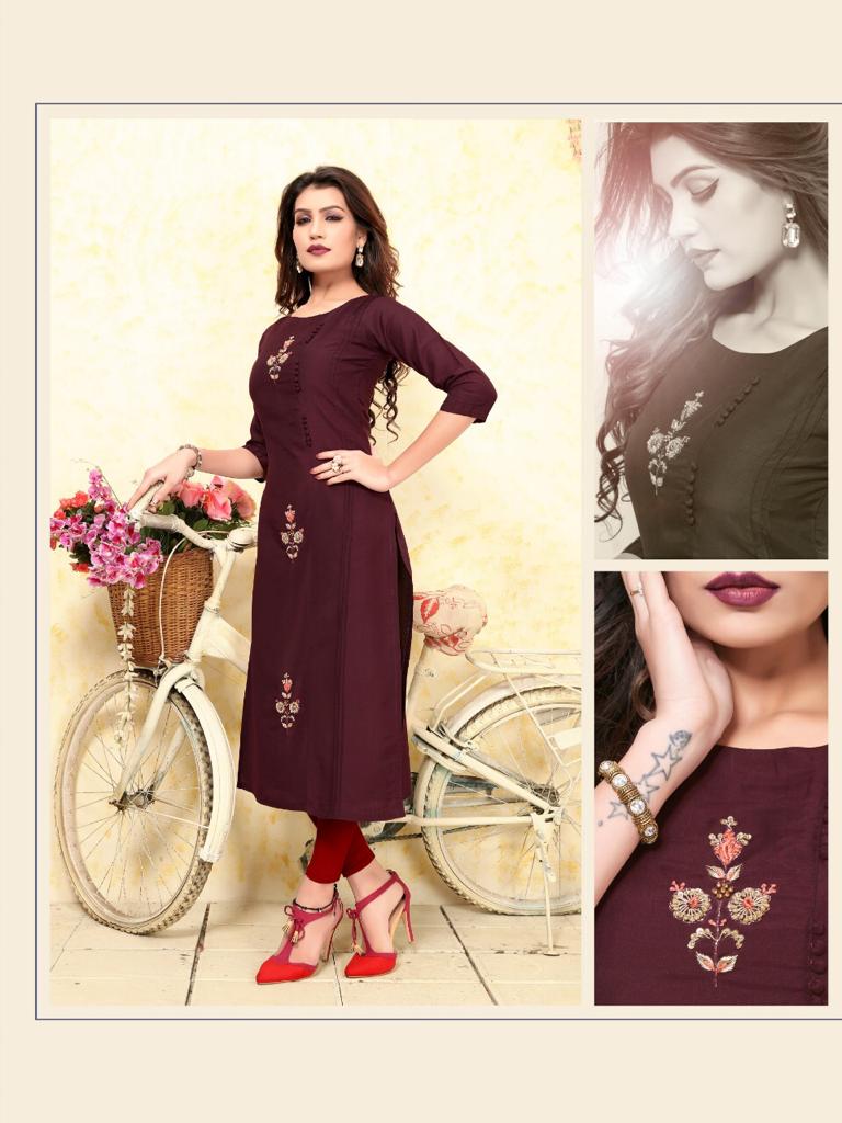 Vrunda Vol 1 Present Meerali Silk Mills Festival Wear Kurtis Catalogue