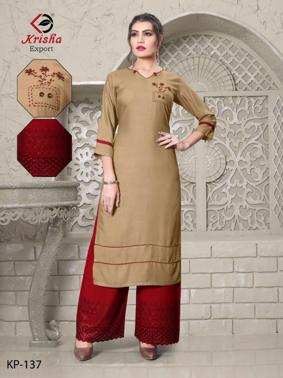 Plazzo World Present Krisha Export Kurtis With Plazzo Collection