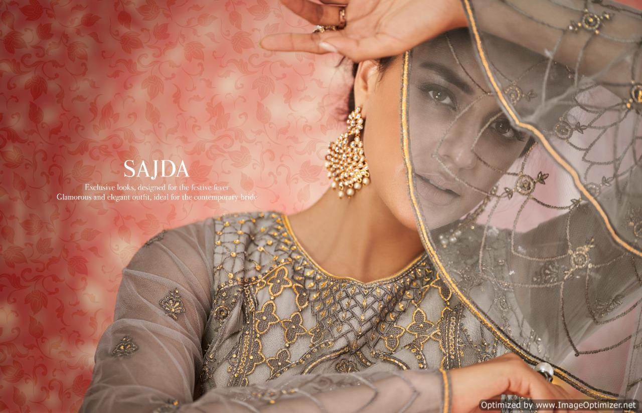 Aashirwad By Sajda Designer Butterfly Net Wedding Dress Collection