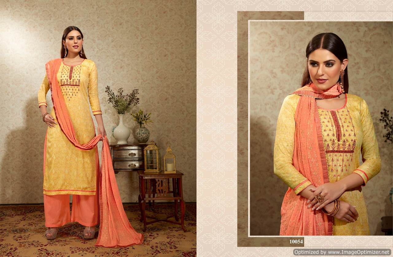 Alfaaz By Ramaiya Cotton Satin Designer Dress Material Catalogue