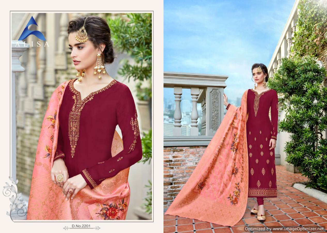 Alisa Present Suhan Festival Wear  Georgette Salwar Suits Catalogue