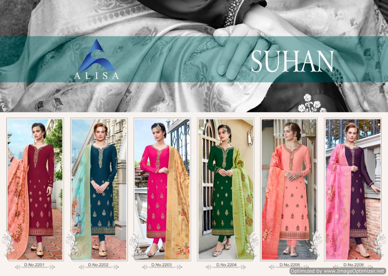 Alisa Present Suhan Festival Wear  Georgette Salwar Suits Catalogue