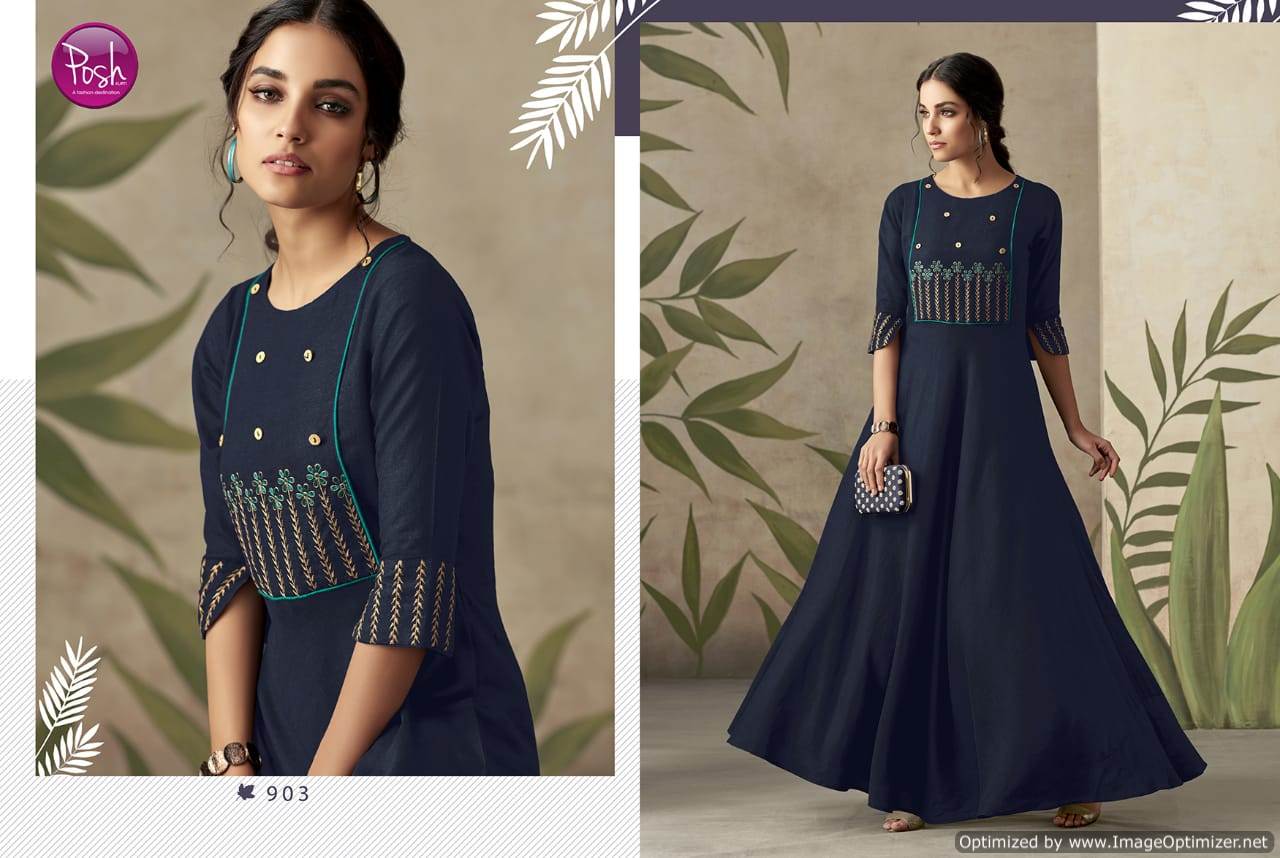 Alize Present Posh Festival Wear Long Gown Style Rayon Kurti Collection