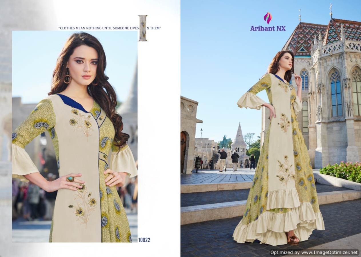 Arihant Present Karigari Vol 3 Heavy Rayon Designer Long Kurti Collection