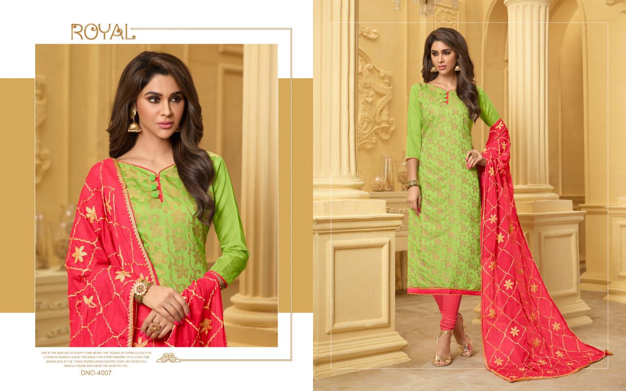 Avc Antara Vol 8 Designer Banarasi Jacquard Churidar Dress Material Collection