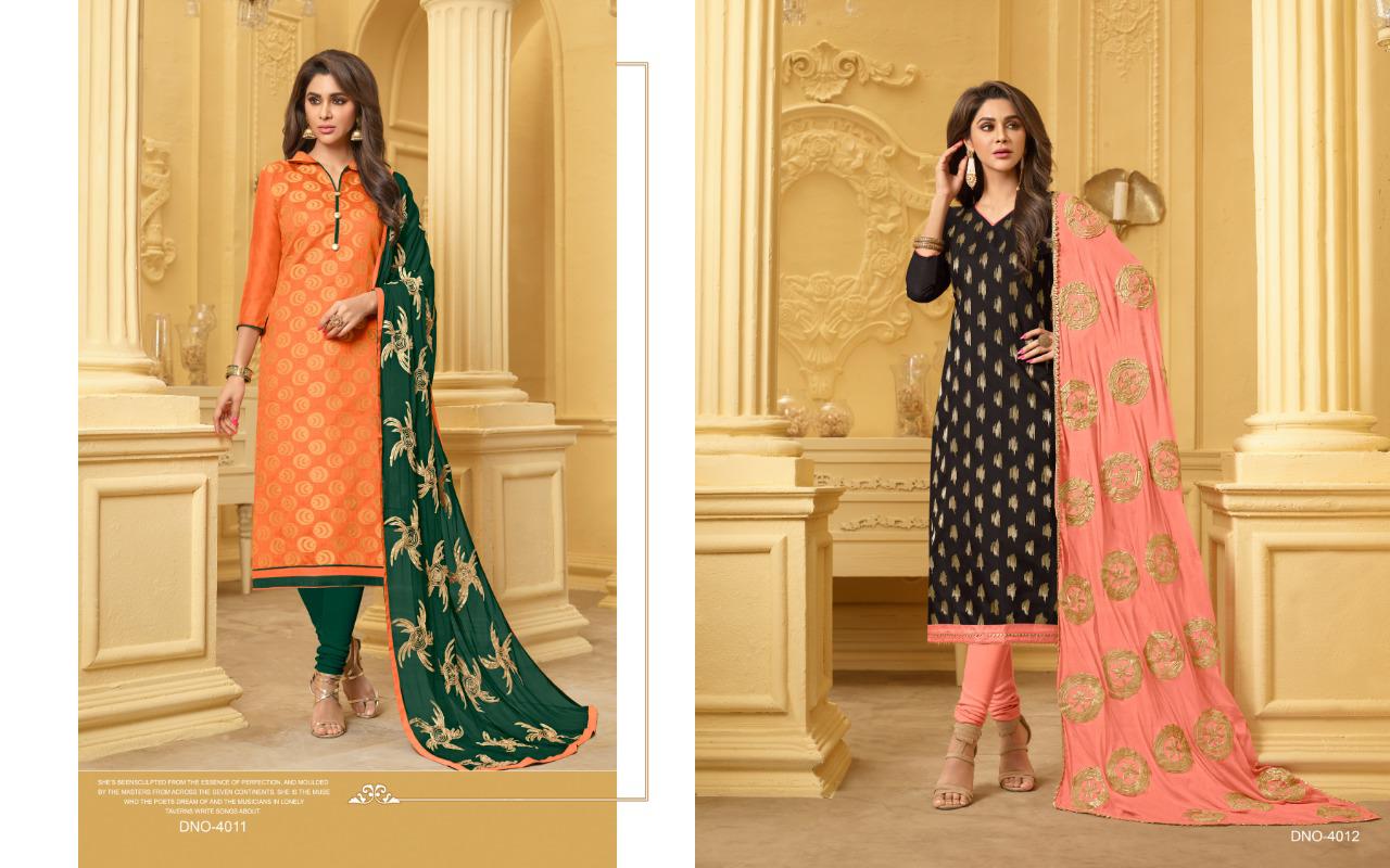 Avc Antara Vol 8 Designer Banarasi Jacquard Churidar Dress Material Collection