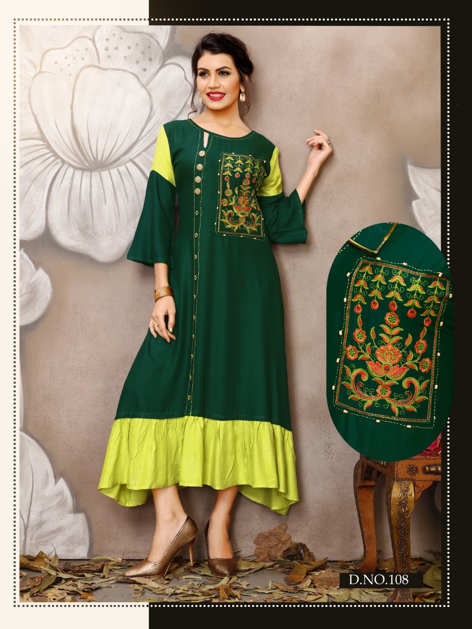 Ft Flora Vol  1 Heavy Rayon Long Kurti Collection