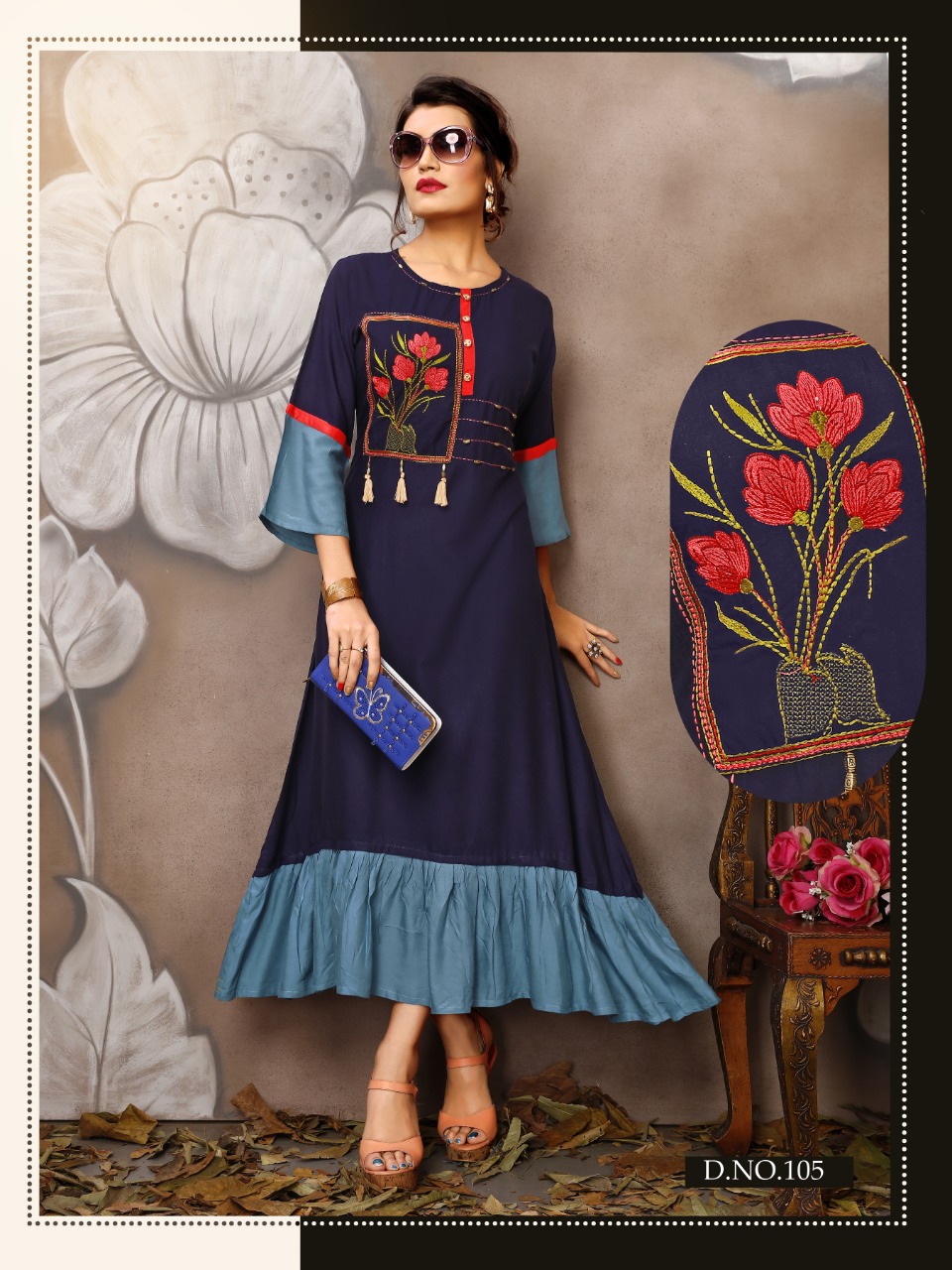 Ft Flora Vol  1 Heavy Rayon Long Kurti Collection