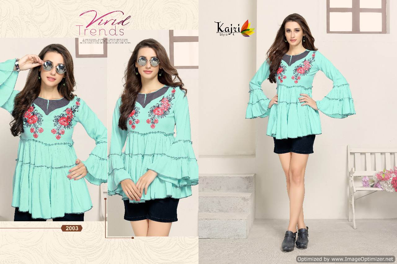 Kajri Present Preet Vol 2 Heavy Rayon Western Short Top Catalogue