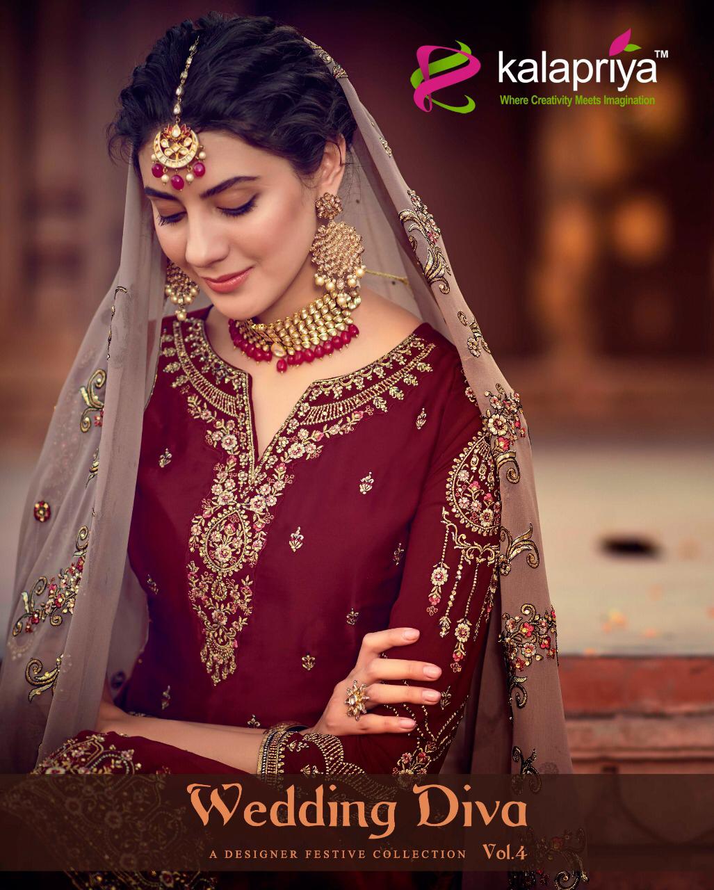 Kalapriya Present Wedding Diva Vol 4  Embroidered Salwar Suits Catalogue