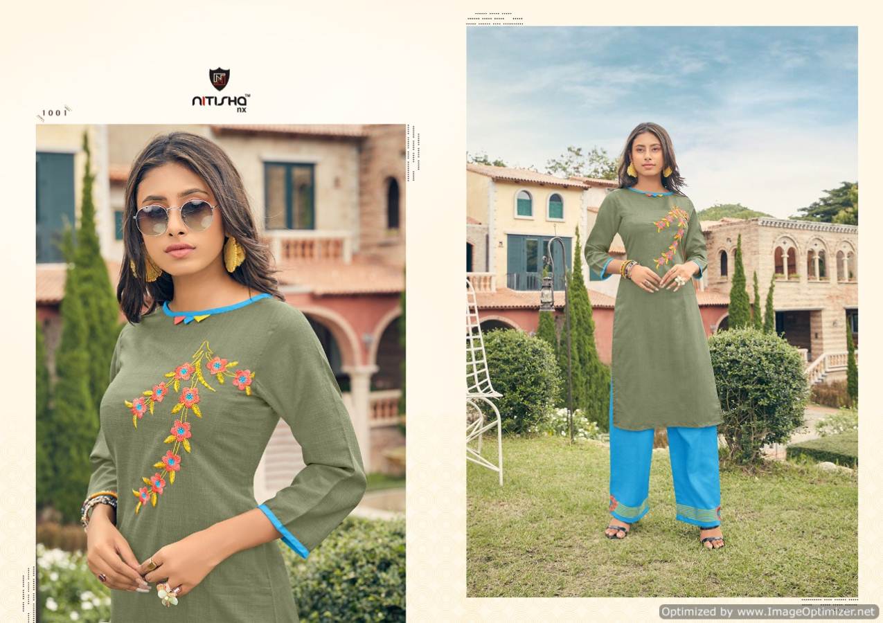 Nitisha Plazo By Nitisha Nx Heavy Soft Cotton Kurti With Palazzo