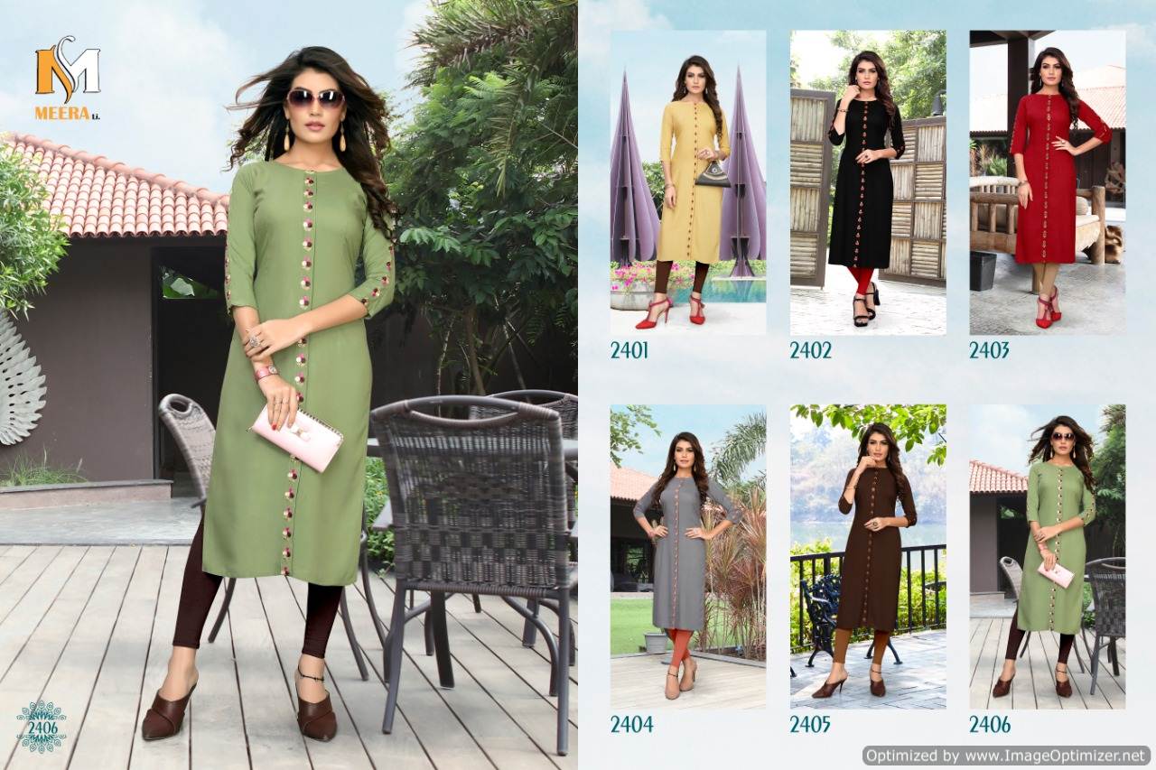 Ramzat Present Meerali  Rayon Straight Kurti Collection