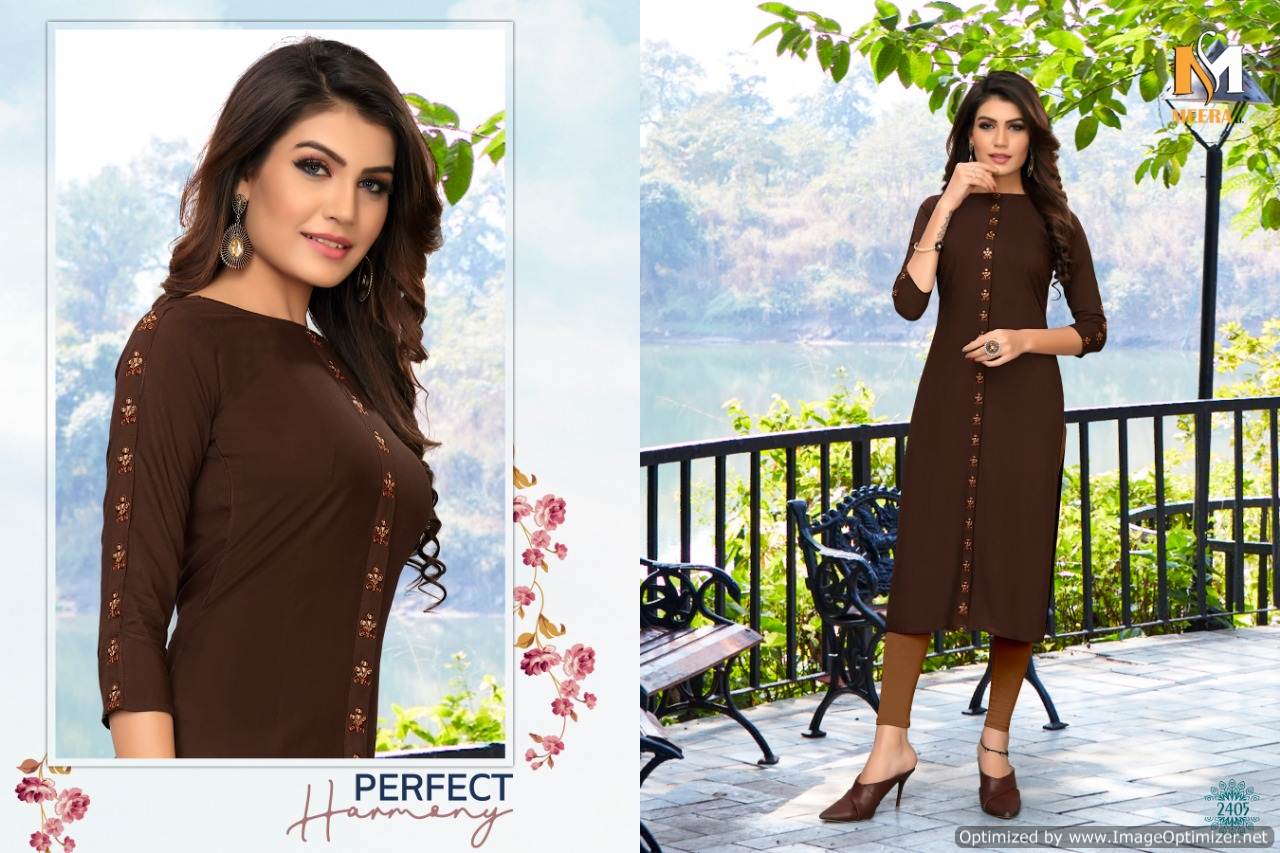 Ramzat Present Meerali  Rayon Straight Kurti Collection