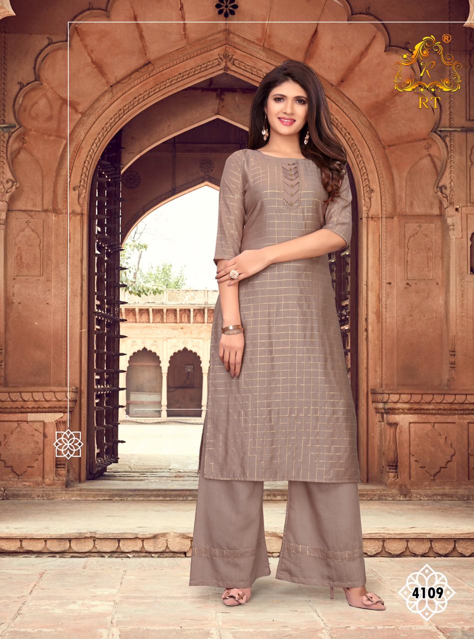 Rijiya Trends Glossy Casual Wear Kurtis With Plazzo Collection