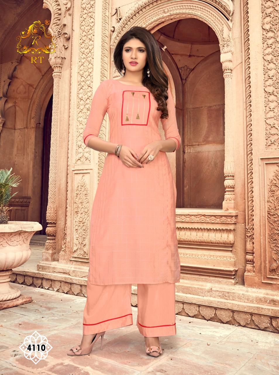 Rijiya Trends Glossy Casual Wear Kurtis With Plazzo Collection