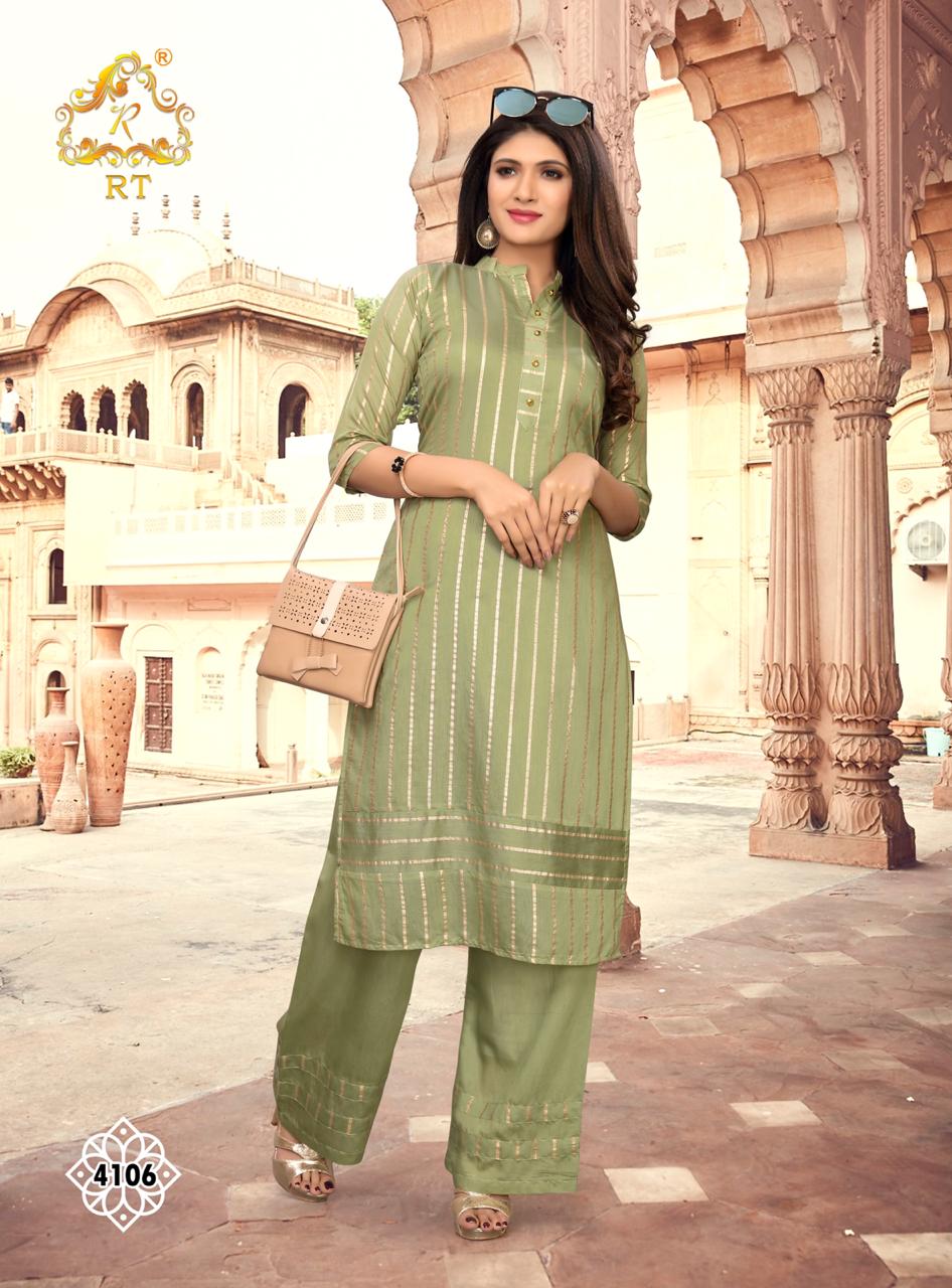 Rijiya Trends Glossy Casual Wear Kurtis With Plazzo Collection