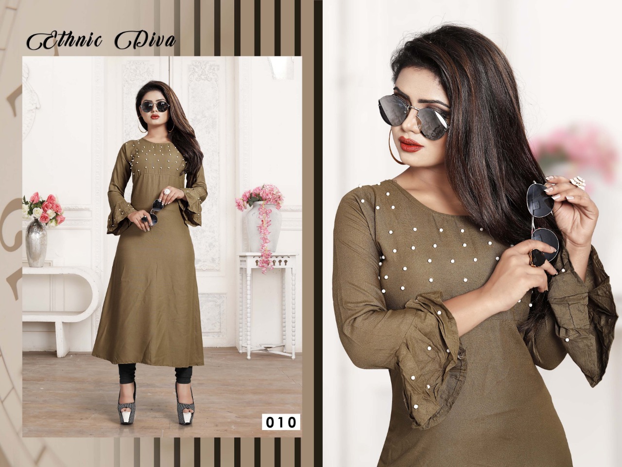 Rivaazz Designer By Jagdamba Rayon Long Kurti Collection