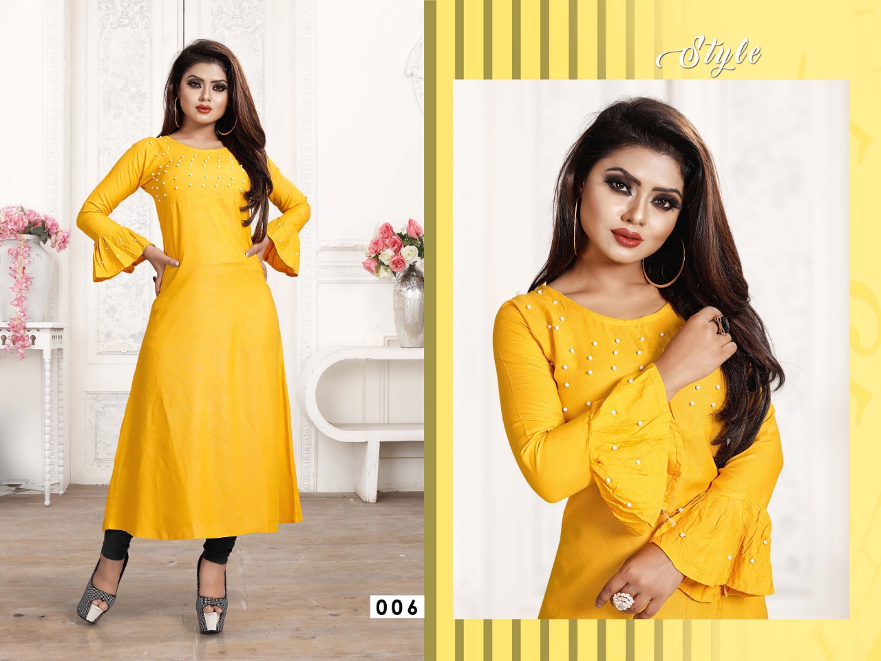 Rivaazz Designer By Jagdamba Rayon Long Kurti Collection