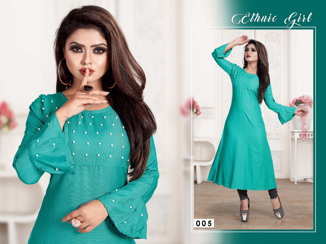 Rivaazz Designer By Jagdamba Rayon Long Kurti Collection