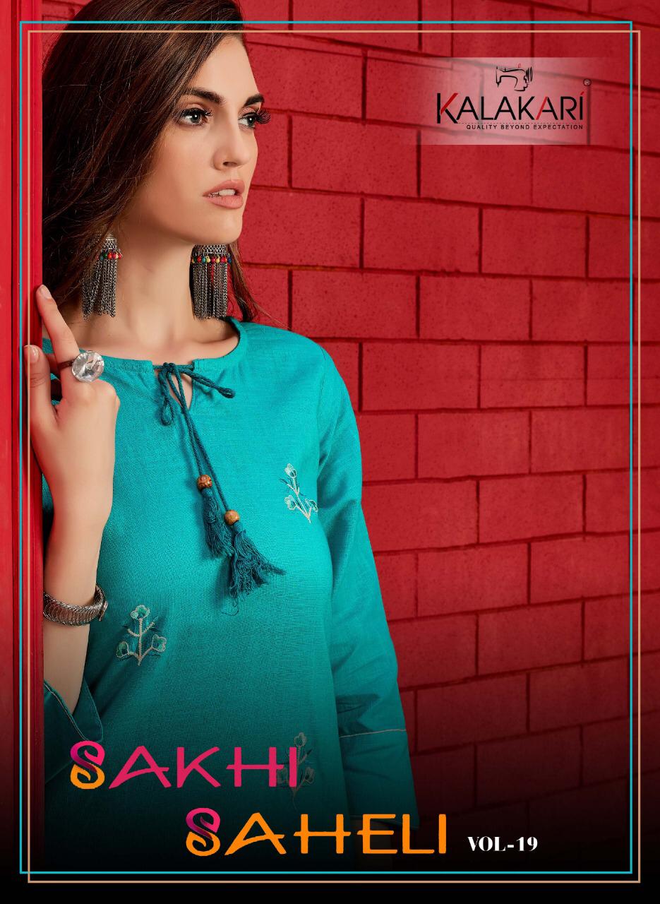 Kalakari Present Sakhi  Saheli Vol 19 Linen Cotton Kurti With Printed Palazzo