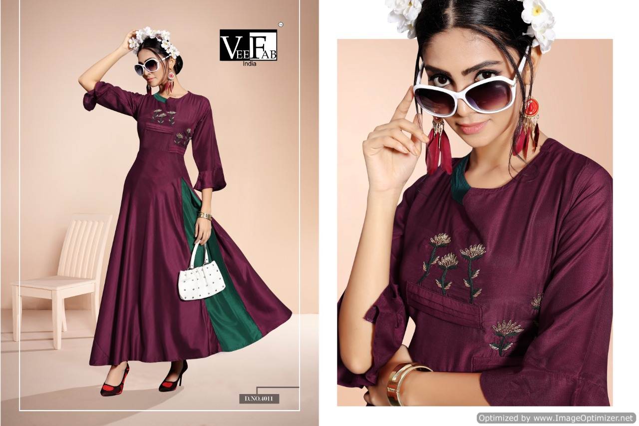 Vf By Chandrayaan Party Wear Long Gown Style Muslin Kurtis Catalogue