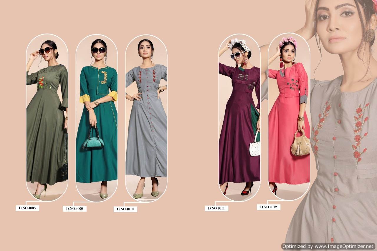 Vf By Chandrayaan Party Wear Long Gown Style Muslin Kurtis Catalogue