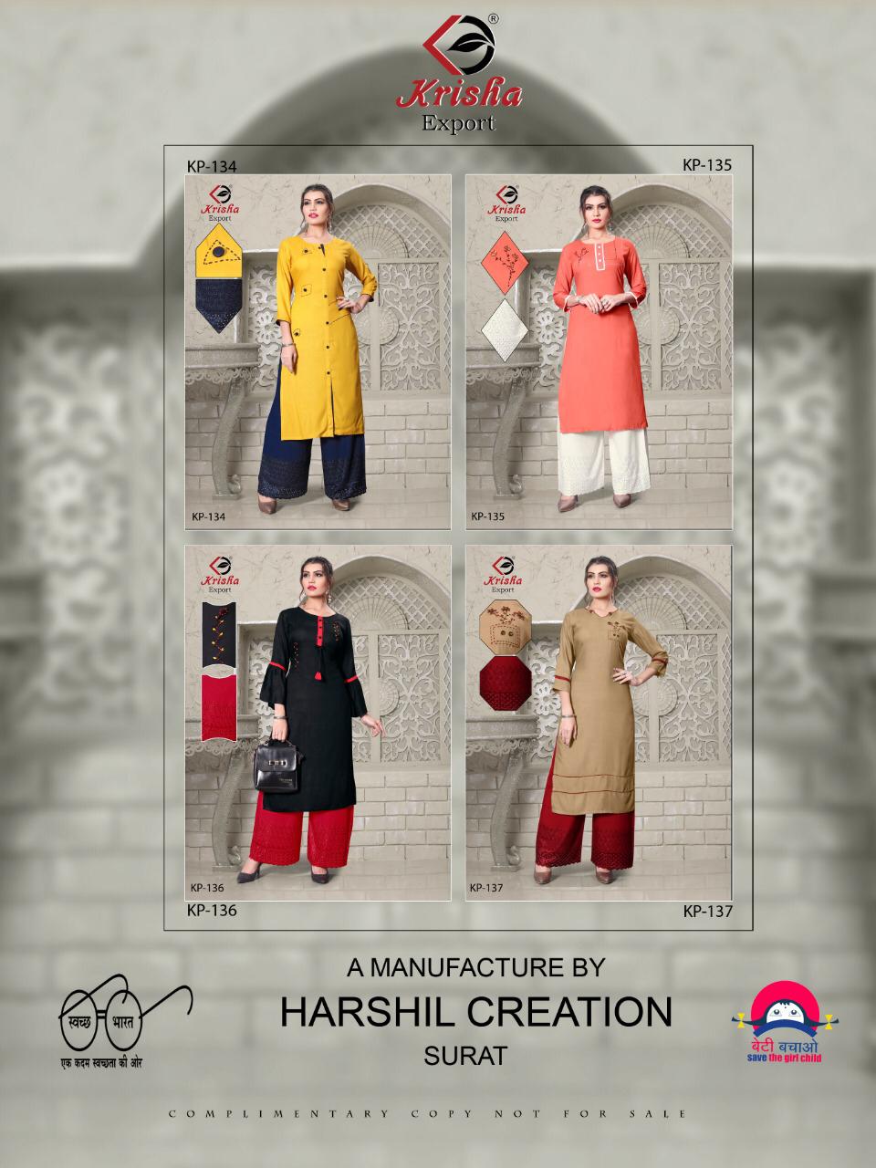 Plazzo World Present Krisha Export Kurtis With Plazzo Collection