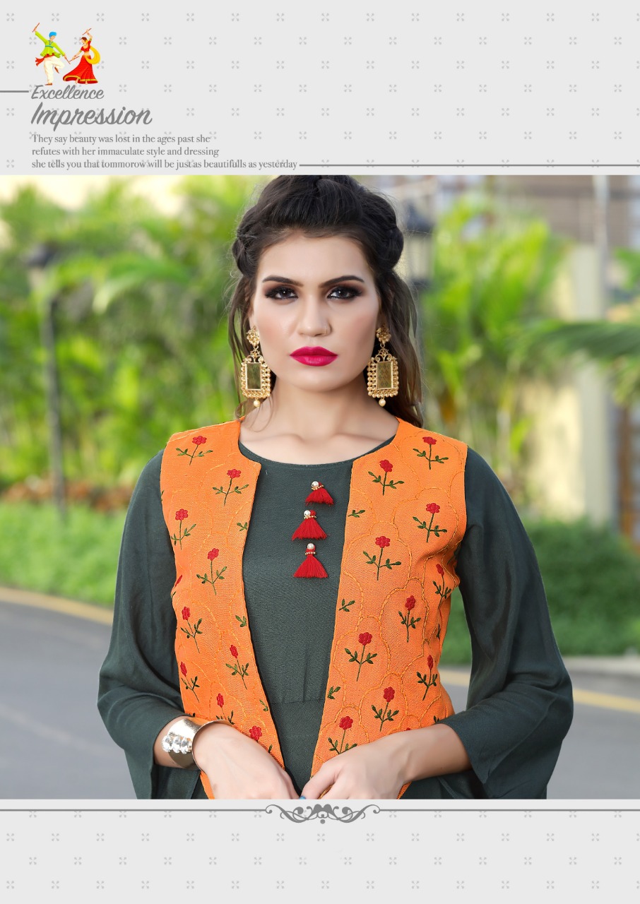 Koodee Present Rangat Designers Kurtis With A Special Designer Jacket Catalogue