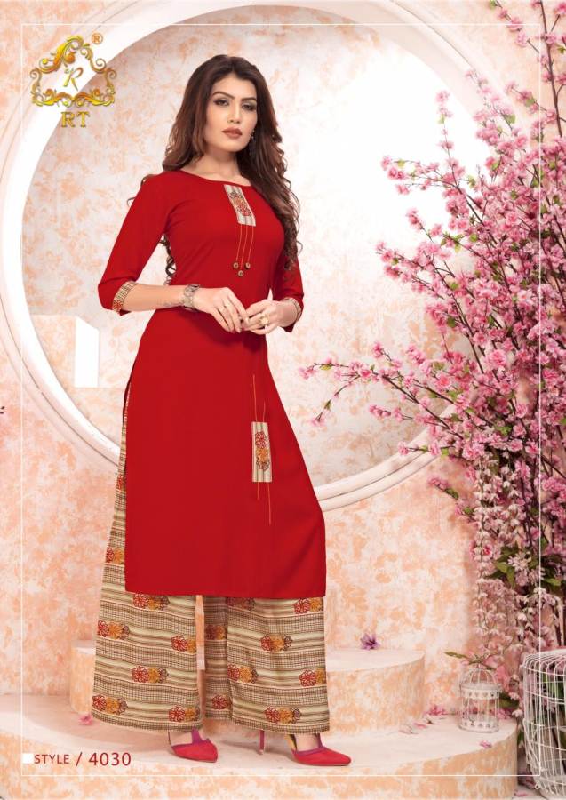 Plazzo Queen Vol 5 By Rt Designer Kurti With Printed Plazzo Catalogue