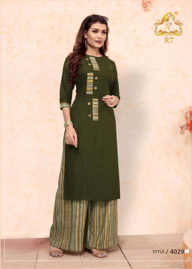 Plazzo Queen Vol 5 By Rt Designer Kurti With Printed Plazzo Catalogue