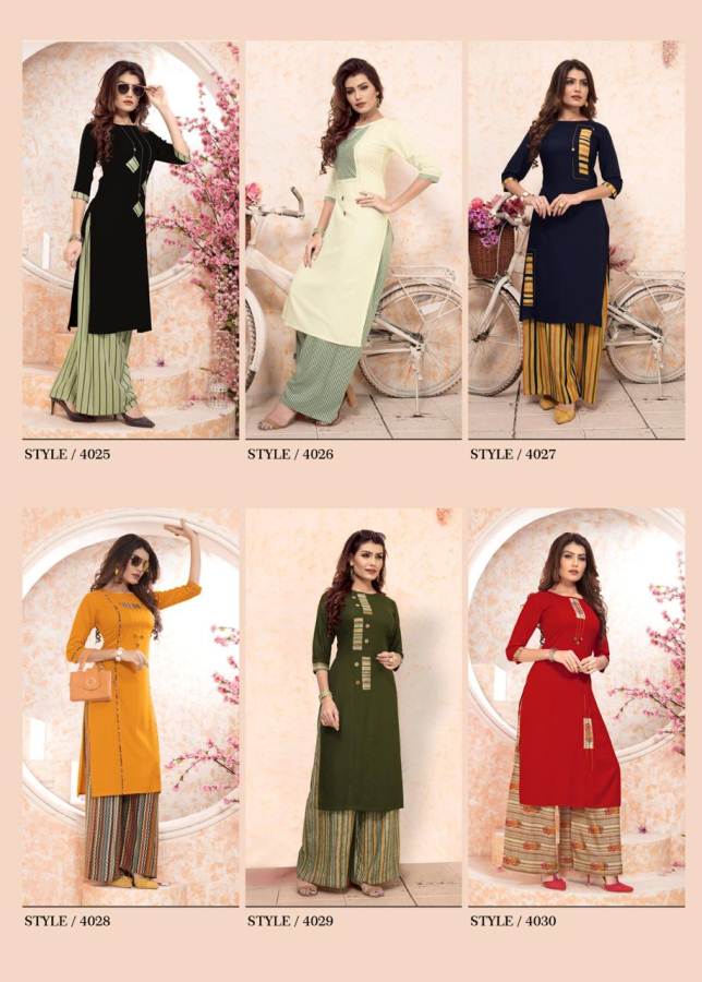 Plazzo Queen Vol 5 By Rt Designer Kurti With Printed Plazzo Catalogue