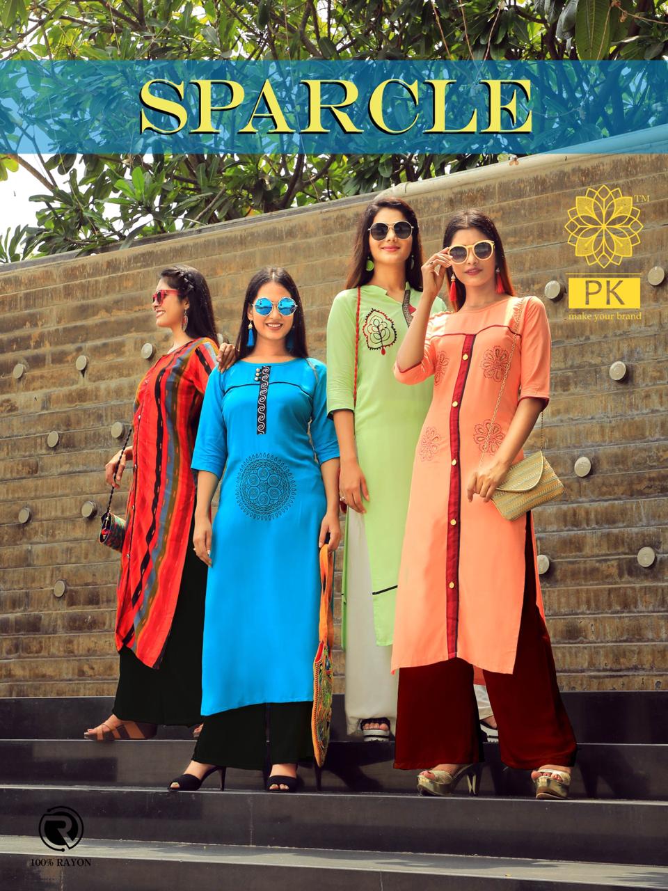 Sparkle Present Pk Casual Wear Kurtis Catalogue.