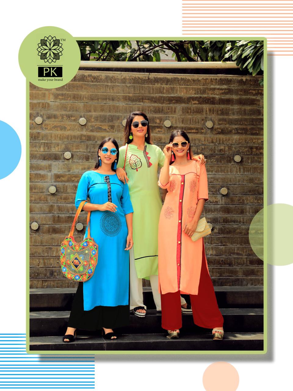 Sparkle Present Pk Casual Wear Kurtis Catalogue.