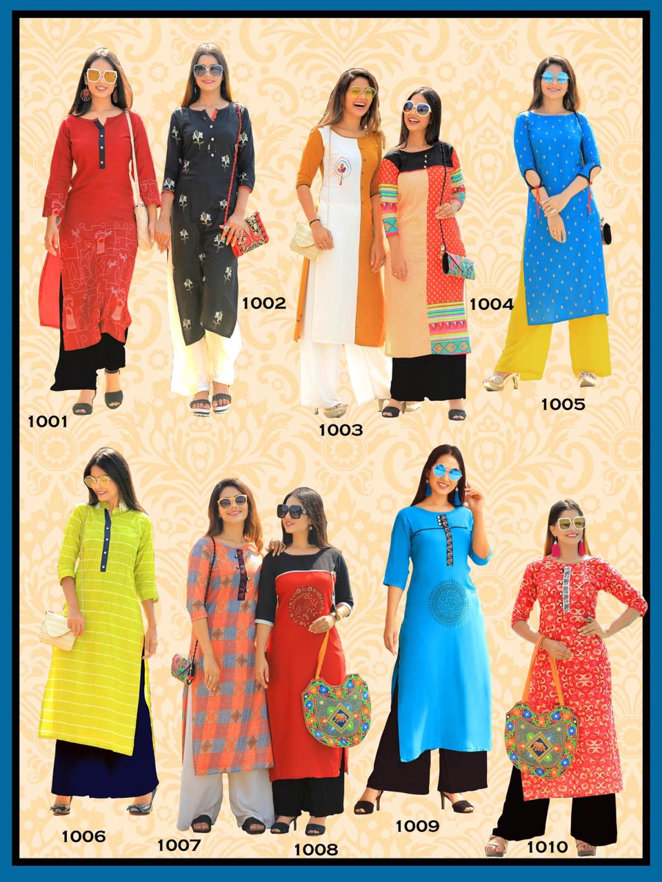 Sparkle Present Pk Casual Wear Kurtis Catalogue.